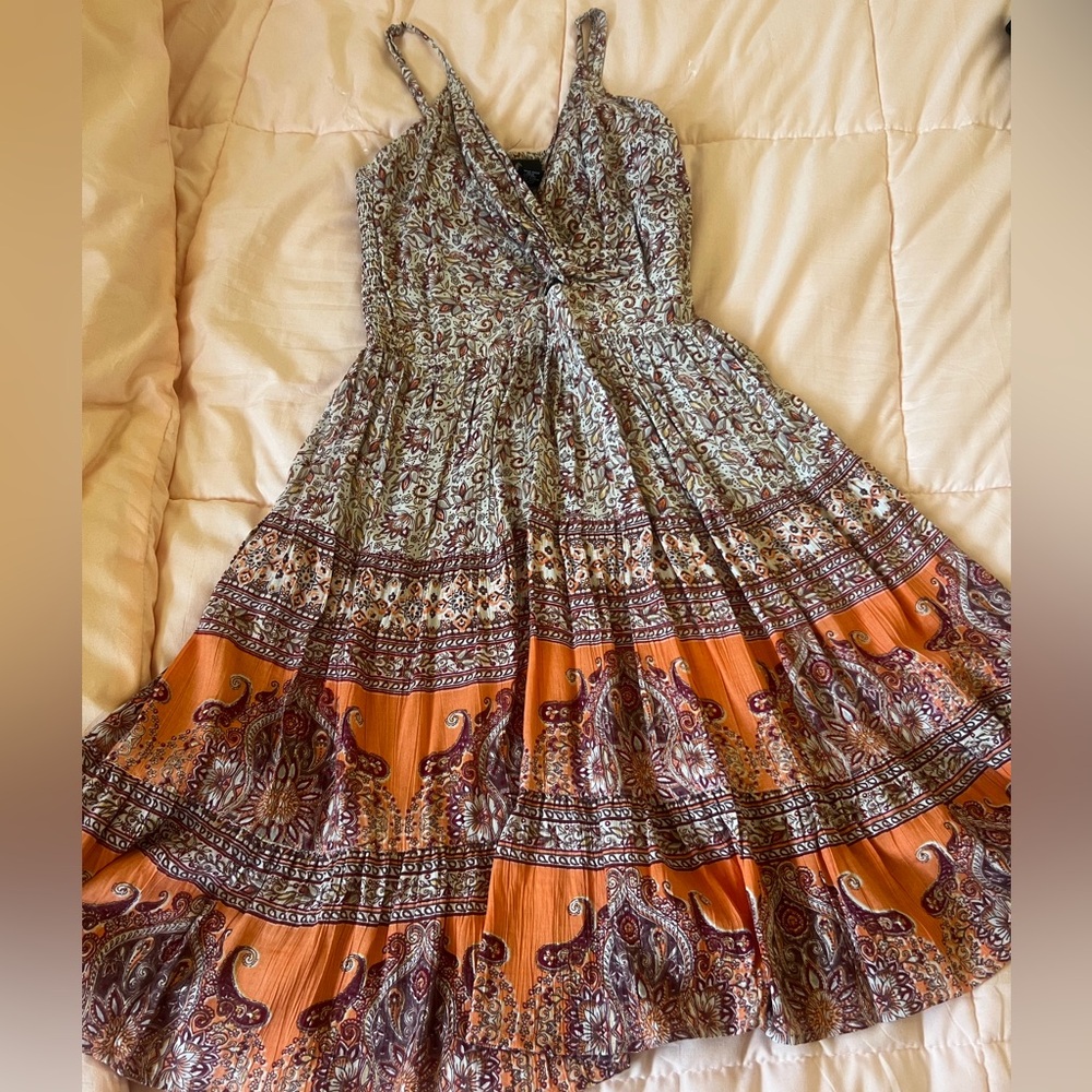 Bohemian Orange and Purple Dress